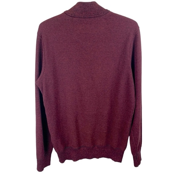 Robert Graham sz M Burgundy Red Quarter 1/4 Zip Pullover Men’s Sweater - Picture 4 of 7
